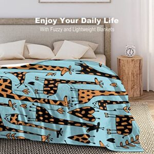 Animals Giraffe Flannel Fleece Throw Blanket Soft Warm Lightweight Fuzzy Plush Blankets for Bed Couch Sofa 70"x80"