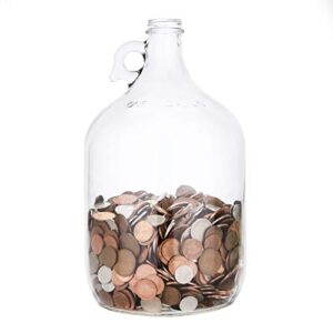 glass money jar – 1 us gallon – holds over $2,000 in $1 coins!