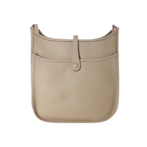 CINQ Boutique - Women Leather Crossbody Fashion Shoulder Bag Designer Purse With Adjustable Strap - Beige Cream Color