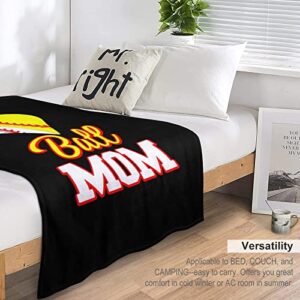 Funny Ball Mom Softball Baseball Flannel Throw Blanket Soft & Cozy Couch Blankets Warm Sofa Chair Throw Blankets Home Decor 40"x60"