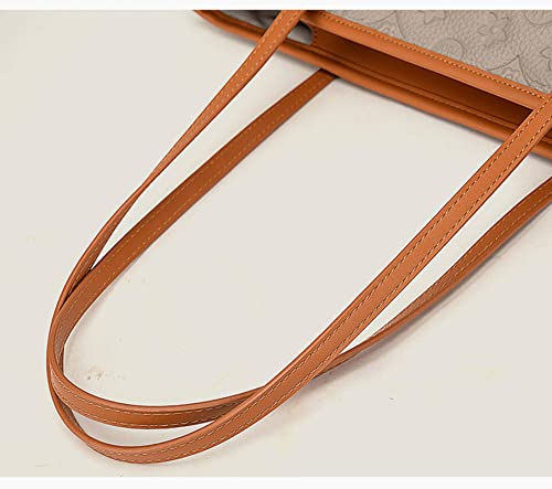 MBETA First Layer Cowhide Tote Bag Women's Fashion Casual Large Capacity one Shoulder Shopping Bag Retro Embossing Handbag