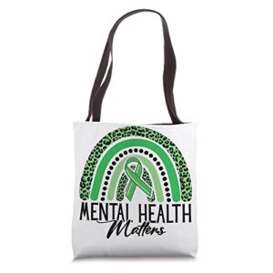 mental health matters rainbow awareness mental health tote bag