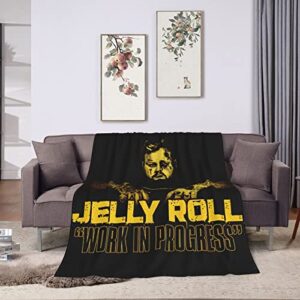 jelly rapper rock roll blanket flannel fleece micro throw blanket all seasons lightweight air conditioner luxury blanket for living room/bedroom/sofa/camping 50″x40″