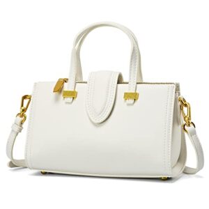 women handbags small top handle satchel shoulder bag white pu leather