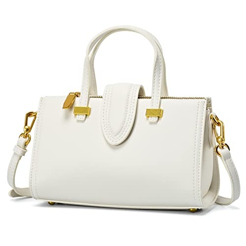 Women Handbags Small Top Handle Satchel Shoulder Bag White PU Leather