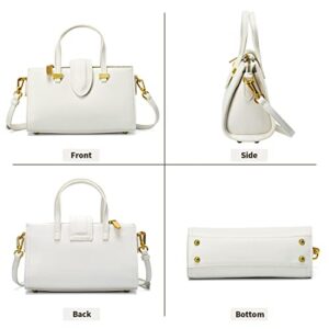 Women Handbags Small Top Handle Satchel Shoulder Bag White PU Leather