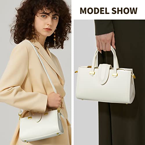 Women Handbags Small Top Handle Satchel Shoulder Bag White PU Leather
