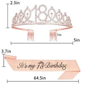 18th Birthday Sash and Tiara Cofashion 18 Birthday Crown and Sash, 18 Birthday Decoration Tiara-Include 18th Birthday Crown, 18 Birthday Girl Sash, Cake Topper 18th Birthday Girl Candles, 18th Birthday Banner & 2 Pins 18th Birthday Gift for Girls