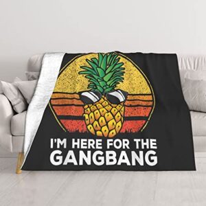 upside down pineapple throw blanket ultra soft 50×40 inches lightweight blanket for bed couch living room all seasons microfleece blanket