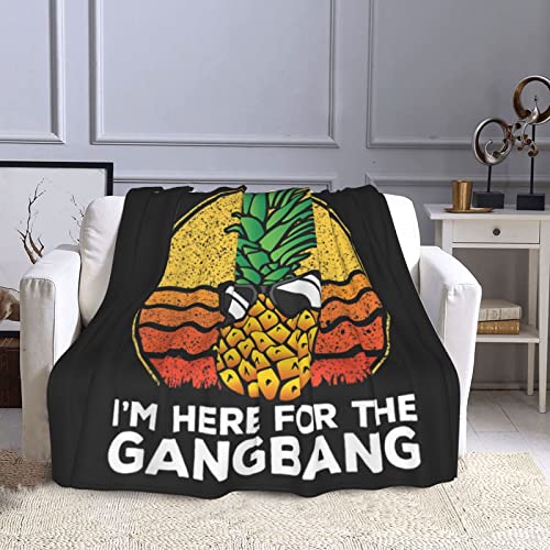 Upside Down Pineapple Throw Blanket Ultra Soft 50x40 Inches Lightweight Blanket for Bed Couch Living Room All Seasons Microfleece Blanket