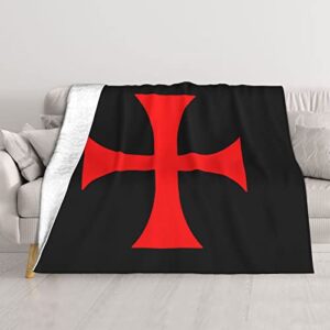 nuttag cross knights templar throw blanket warm 60×50 inches fleece throw blankets for bed couch living room all seasons wool blanket