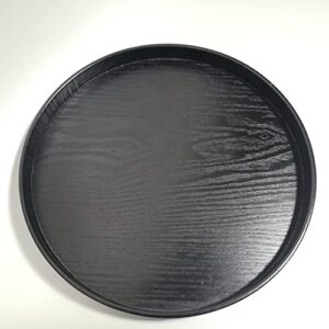round black serving tray decorative platter wood display tray nice living room holder kitchen table coaster counter simple attractive tray 30cm
