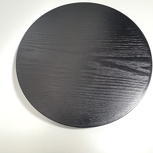 Round Black Serving Tray Decorative Platter Wood Display Tray Nice Living Room Holder Kitchen Table Coaster Counter Simple Attractive Tray 30cm