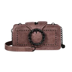 emprier square small satchel clutch purse for women cell phone crossbody bag rivet evening handbag