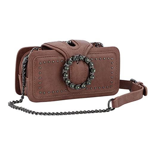 Emprier Square Small Satchel Clutch Purse for Women Cell Phone crossbody Bag Rivet Evening Handbag