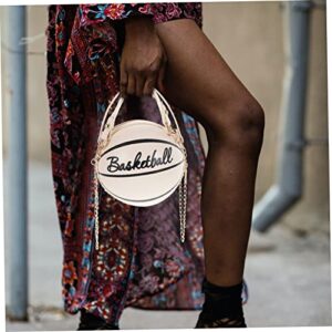 TENDYCOCO 1pc Basketball Bag Sling Bag for Women Crossbody Purse Wallet Purses for Women Crossbody Zip Around Wallets for Women Evening Bag Round Clutch Purse Pu Hobo Bag Basketball Handbag