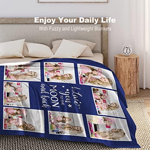 Mom Gifts Custom Blankets with Photos Birthday Mothers Day Blanket Gifts Personalized Flannel Throw Blanket Gifts for Mom from Daughters Son