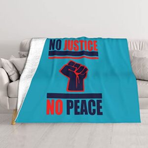 nuttag no justice no peace throw blanket warm 60×50 inches fleece throw blankets for bed couch living room all seasons air-conditioning quilt