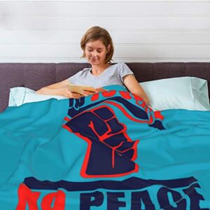 NUTTAG No Justice No Peace Throw Blanket Warm 60x50 Inches Fleece Throw Blankets for Bed Couch Living Room All Seasons Air-Conditioning Quilt