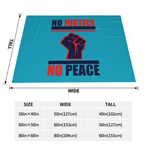 NUTTAG No Justice No Peace Throw Blanket Warm 60x50 Inches Fleece Throw Blankets for Bed Couch Living Room All Seasons Air-Conditioning Quilt
