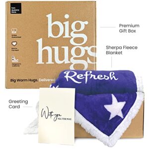 Get Well Soon Gift For Women - Care Package, Healing Compassion Blanket for Cancer Chemo Care, After Surgery, Depression, Recovery, Sympathy for Women and Men (Blanket, Card, Box), PURPLE