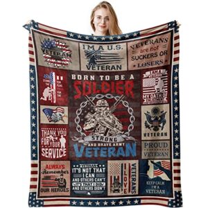 quwogy vietnam veteran gifts blanket 60″x50″, veteran gifts for men, navy/air/army veteran gifts blankets, unique gifts for veterans, veterans day gifts/decorations bulk, hard head veterans