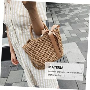 VALICLUD 1pc with Shopping Girls Beach Travel Single Crochet Bags Purses Women- Rattan Woven Cross- Clutch Body Straw for Cross-body Crossbody Storage Shoulder Bag Large Zipper Tote