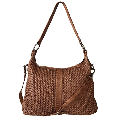 Leather Tote Bag for Women - Washed Leather Hand-Woven Shoulder Bag Hobo Crossbody Travel Handbag Ladies Purse Large Office Satchel