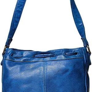 RUSTIC TOWN Leather Shoulder Bag for Women - Washed Leather Travel Sling Bag Crossbody Purse Hobo Handbags Satchel for Ladies