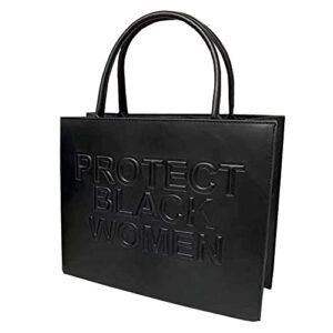 protect black women tote bag fashion ladies pu leather top handle purse handbag satchel shoulder bag crossbody (large black)