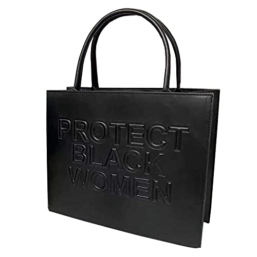 Protect Black Women Tote Bag Fashion Ladies PU Leather Top Handle Purse Handbag Satchel Shoulder Bag Crossbody (large black)