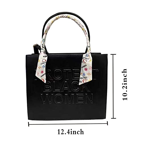 Protect Black Women Tote Bag Fashion Ladies PU Leather Top Handle Purse Handbag Satchel Shoulder Bag Crossbody (large black)