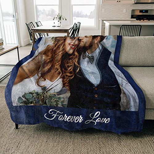 MeMoShe Custom Blankets with Photos Personalized Couples Gifts Customized Picture Blanket I Love You Gifts Birthday Gift for Wife Husband Girlfriend Boyfriend