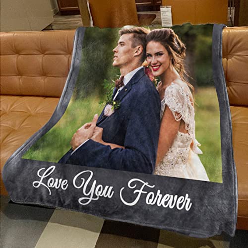 MeMoShe Custom Blankets with Photos Personalized Couples Gifts Customized Picture Blanket I Love You Gifts Birthday Gift for Wife Husband Girlfriend Boyfriend