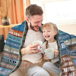 Blanket Gifts for Dad from Daughter, Soft Throw Blanket, Birthday Gifts for Dad, Dad Gifts from Daughter, Flannel Soft Dad Blankets, Christmas for Dad(60” x 50”)