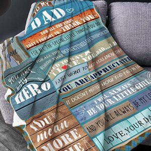 Blanket Gifts for Dad from Daughter, Soft Throw Blanket, Birthday Gifts for Dad, Dad Gifts from Daughter, Flannel Soft Dad Blankets, Christmas for Dad(60” x 50”)