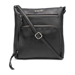 ESTALON Crossbody Bags for Women - Medium Size Crossover Women's Handbags and Purses for College Office Travel (Black)