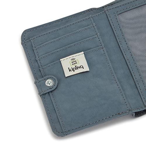 Kipling Women's Money Love, RFID Anti-Hacker Technology, Polyester Zip Closure Wallet, Brush Blue