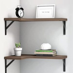 Wood Floating Corner Shelves, Wall Shelves for Bedroom, Wall Mounted Shelf