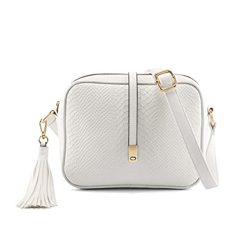 Small Crossbody Bags for Women White Purse Cross Body Handbags Stylish Designer Purses Evening Bag Vagan Leather Shoulder Bag with Tassel