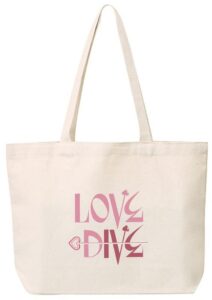 kpop ive love dive yujin gaeul wonyoung liz rei leeseo merchandise canvas shoulder bag hobo crossbody handbag casual tote for girls women gifts（c）