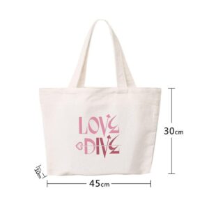 Kpop IVE Love Dive Yujin Gaeul Wonyoung LIZ Rei Leeseo Merchandise Canvas Shoulder Bag Hobo Crossbody Handbag Casual Tote for Girls Women Gifts（c）