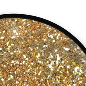 Sparkle Glitter Gold Area Rugs Round 3ft Washable Fantasy Shiny Doormat Soft Non Slip Absorbent Floor Mat Carpet Yoga Rug for Living Room Entryway Bedroom Home Decor