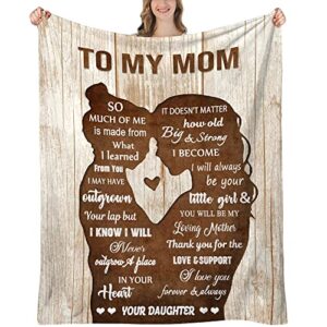 TUCVHOX Mom Blanket Mom Gifts Mom Birthday Gifts - Mom Blanket from Daughter, Gifts for Mom from Daughter, Mom Gifts from Daughters for Mothers Day, Christmas, 60"x50"