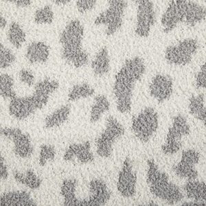 Crafted by Catherine Leopard Print Cozy Knit Throw Blanket 60" x 70" Inches, Soft Comfy Decorative Throw for Couch Bed Sofa Travel, Snow Leopard Ivory and Gray