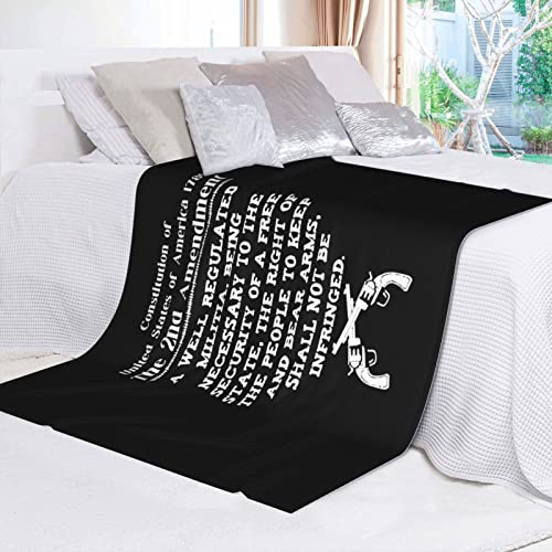 Second Amendment to The United States Constitution Throw Blanket Ultra Soft 50x40 Inches Blankets for Bed Couch Living Room All Seasons Wool Blanket