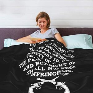 Second Amendment to The United States Constitution Throw Blanket Ultra Soft 50x40 Inches Blankets for Bed Couch Living Room All Seasons Wool Blanket