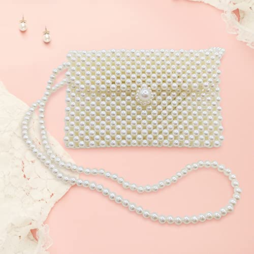 Frutain Pearl Purse for Women,Beaded Purse Pearl Bag,Pearl Clutch Purse for Women and Girl,for Party Appointment