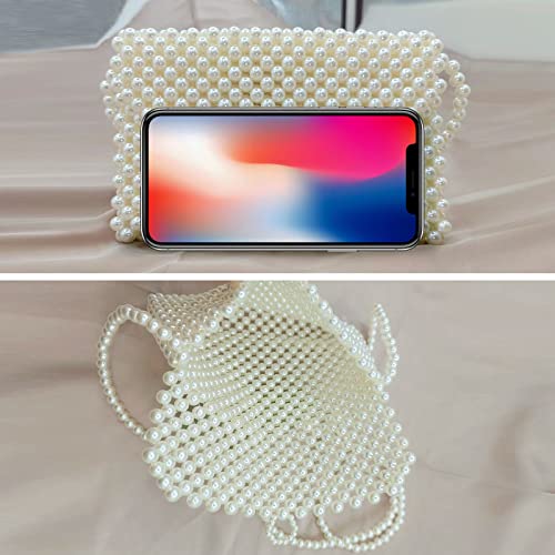 Frutain Pearl Purse for Women,Beaded Purse Pearl Bag,Pearl Clutch Purse for Women and Girl,for Party Appointment