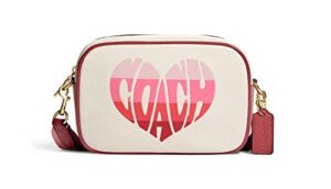 coach womens mini jamie camera bag in leather (im/chalk multi with stripe heart motif)